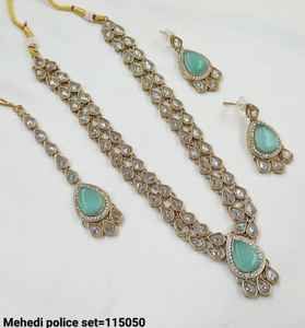 Ensemble de bijoux glamour en pierre de Kundan pour les mariages, les fêtes et les fiançailles vente en gros de vêtements indiens pour femmes ensemble de bijoux longs pour femmes - Product Image 1