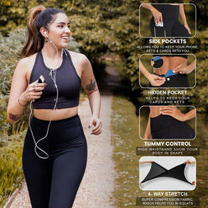 OEM Design personnalisé Leggings respirants pour femmes Technologie de strass Tissu extensible pour Fitness Gymwear Options d'identité de marque - Product Image 4