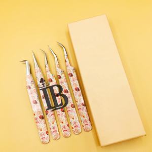 Pinzas para Extensión de Pestañas con Diseño Impreso, Pinzas para Pestañas con Caja de Cartón, Logotipo, Pinzas para Extensión de Pestañas de Visón - Product Image 2