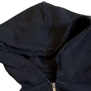 เสื้อฮู้ดมีซิปพิมพ์ลายสำหรับสตรีทแวร์ผ้าฝ้ายสีดำไซส์ใหญ่พิเศษ - Product Image 3