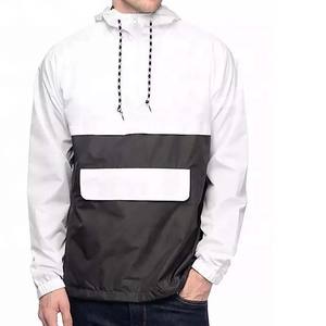 2024 Men's High Street <b>Jacket</b> Custom Printed Embroidered Logo Half Zipper <b>Pullover</b> in Polyester Nylon Canvas Block Color Pockets - Product Image 1