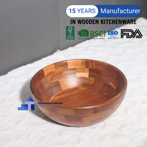 <b>Hot</b> selling Natural Acacia Wooden Bowls Salad Bowls For Serving Wholesale From a Vietnam Manufacturer - Product Image 3
