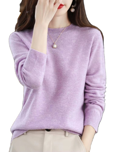 Suéter de Punto para Mujer, Cuello Redondo, Manga Larga, Informal, Transpirable, Nuevo, de Moda, para Invierno - Product Image 6