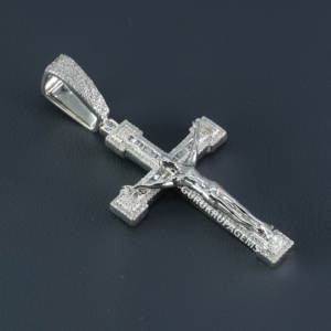 Unveil Elegance With This 14KT <b>White</b> <b>Gold</b> Diamond Hip Hop Pendant With Lab Grown Round Brilliant Cut Diamonds in VVS Clarity - Product Image 1