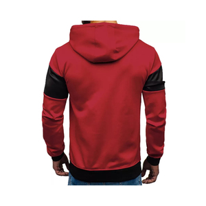 Sudaderas con capucha de algodón 100% de alta calidad para hombre, prendas de vestir deportivas con bloques de Color personalizados, Panel polar cómodo para el trabajo y los deportes de otoño - Product Image 5