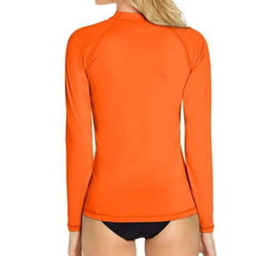 ชุดว่ายน้ำวันพีซผู้หญิงแบบสแปนเด็กซ์ แขนยาว ระบายอากาศได้ดี เป็นมิตรกับสิ่งแวดล้อม ป้องกันรังสียูวี ผลิตตามแบบ OEM - Product Image 2