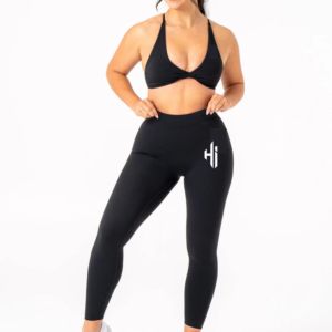 Ensemble de yoga skinny personnalisé de haute qualité pour femmes vêtements de sport en spandex sans couture motif d'impression de taille élastique leggings de course Gym Fitness - Product Image 4
