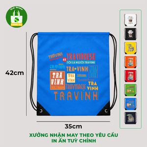 Truong Gia <b>Drawstring</b> <b>Backpack</b> Canvas 35x42cm Waterproof Printed Cartoon Daily Use - Product Image 5