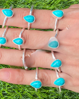 925 Sterling Siver Gemstone Ring Turquoise Gemstone EverydayWear Hippie Bijoux Unisexe Porter Cadeau pour Mariage Au Prix d'usine