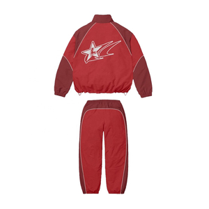 ชุดเซ็ต 2 ชิ้น กางเกงวอร์มขายส่งปี 2025 สำหรับทุกเพศทุกวัย ไซส์ใหญ่ ผ้าไนลอน ซิปหน้า เนื้อผ้านุ่ม ชุดกันลม ปลายขาจั๊มพ์ - Product Image 2