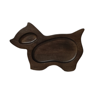 Plato para servir de madera de Mango con forma de conejo marrón Natural oscuro, decoración de lujo para el hogar, bandeja grande para aperitivos de frutas, Navidad, Acción de Gracias, a granel - Product Image 1