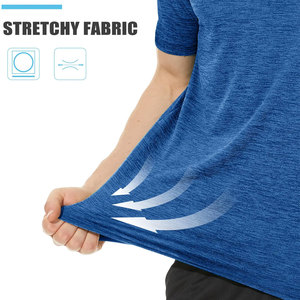 T-shirt de sport pour hommes en polyester de haute qualité, uni ou imprimé, idéal pour la gym et l'entraînement musculaire - Product Image 2