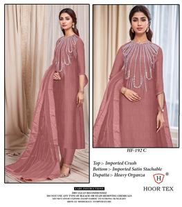 Ropa de boda de diseñador Premium Trending Heavy Crush con bordado Salwar Suit Mujer Fabricante de moda - Product Image 4