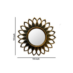 Handcrafted <b>Large</b> Wall <b>Mirror</b> Luxury Modern Antique Round <b>Framed</b> for Home Decor Bathroom Usage Made of Glass Metal Wood - Product Image 2