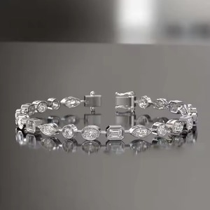 Lab Grown Diamond <b>Bracelet</b> for Women and Men, Mix Cut Diamond <b>Bracelet</b> For Wedding, Yellow Gold moissanite <b>Bracelet</b> - Product Image 3