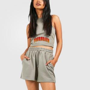 OEM Breathable Running Activewear Women Shorts Set Causal Sports Sleeveless Crop Top &Short Pants Workout Athletic Two Piece Set - Product Image 5