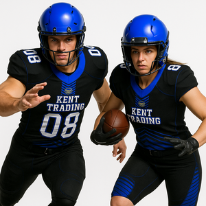 Ensemble de maillot et pantalon de football américain personnalisé pour l'école, durable |   Tenue d'équipe unisexe respirante sublimée pour le lycée - Product Image 1