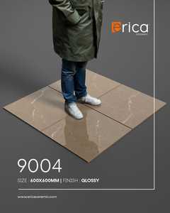 Meilleur prix d'usine Carreaux de sol en porcelaine brillante aspect marbre beige de luxe 600x600 mm Revêtement de sol commercial haut de gamme par Erica - Product Image 1