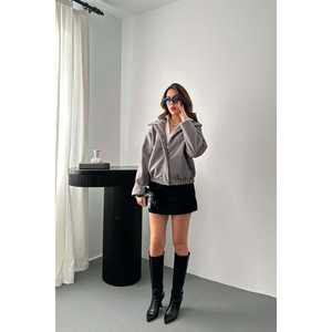 Blousons en duvet gris pour femmes, vente en gros, manteaux élégants pour femmes soucieuses de la mode - Product Image 5