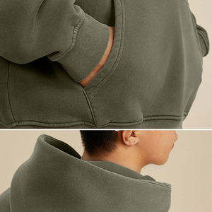 Women Blank Fashion Sun Faded Zipper Acid Washed Hoodie Zip up Anti-pillingbreathablehodies for woman - Product Image 5