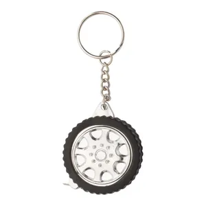 Personalized Promotional Keychains & Carabiners Wheel-Shaped <b>Keychain</b> with Meter <b>Custom</b> Gadgets - Product Image 3
