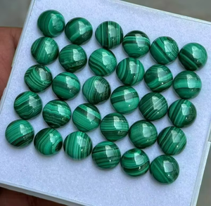 Cabochon de malachite naturelle, pierre précieuse ronde verte, toutes tailles en mm, haute qualité, poli, pierre précieuse en vrac, plusieurs pierres précieuses disponibles - Product Image 3