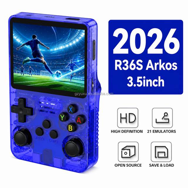 YUXU R36S Retro Handheld Game Console 3.5 Inch IPS Screen 640x480 Color Display 64GB 128GB 3500mAh Dual Game Player Games