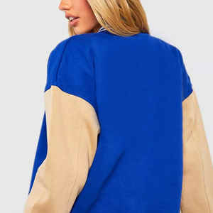 Chaqueta universitaria bordada de alta calidad para mujer, chaquetas sólidas para mujer, chaqueta universitaria de cuero transpirable y cómoda para mujer - Product Image 4