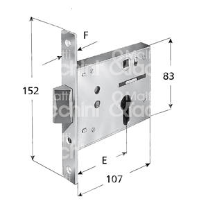 MORTISE LOCK pour bandes à jet unique et loquet intégré. Cylindre façonné non inclus. - Product Image 1