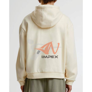 Sweat à capuche unisexe de luxe 460GSM avec fermeture éclair pour homme, haut streetwear de haute qualité brodé en Italie avec impression numérique pour le printemps - Product Image 4