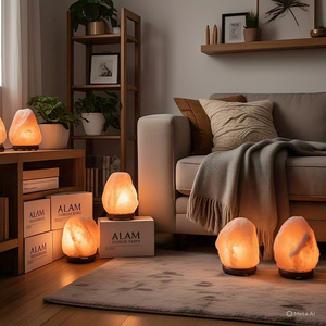 โคมไฟเกลือหิมาลายันธรรมชาติ6-8กก. ตกแต่งบ้านปรับแต่งได้ตามต้องการคุณภาพที่ดีที่สุดฮวงจุ้ยต่ำดอกไม้ที่ได้รับแรงบันดาลใจจากสัตว์ความรัก - Product Image 5