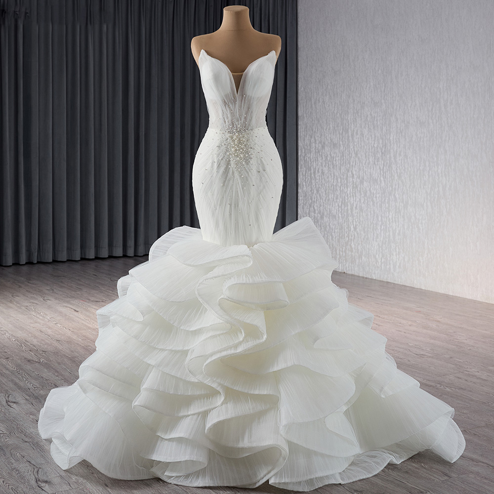 2 piece mermaid wedding dresses Davinci Bridal 50812 Shimmer Lace Mermaid Wedding Dress Tulle off the shoulder Train 10 / Ivory/Ivory