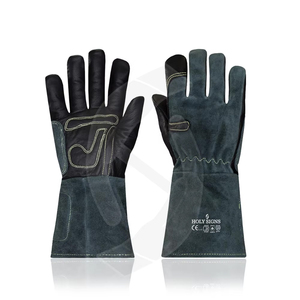 ถุงมืองานเชื่อมหนังวัวสีดำถุงมือดับเพลิงสำหรับช่างเชื่อม - Product Image 1