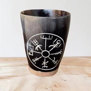 Gobelet en corne de style viking authentique et écologique, tasse à boire unique, bière, vin, bière, café, thé, utilisation en fête, logo personnalisé, vente en gros - Product Image 3