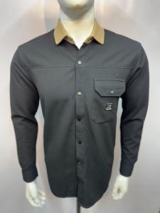 <b>Men's</b> Casual Long Sleeve Button-Down <b>Shirt</b> <b>with</b> Stylish <b>Pocket</b> Design and Premium Fabric Contrast Collar - Product Image 6