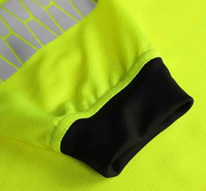 Chemise de travail boutonnée à manches longues pour polyester fluorescent haute visibilité Logo imprimé par transfert de chaleur personnalisé Sécurité réfléchissante - Product Image 4