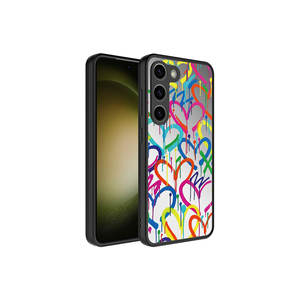 Funda de Silicona de Lujo con Patrón de Corazón Espejo para Samsung Galaxy S23 Plus, Protección de Cámara Electrochapada para Chicas, Compatible con 12Promax 11Pro - Product Image 1