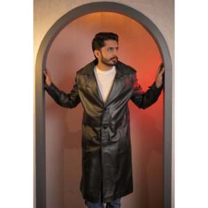 Abrigo Largo Casual de Cuero para Caballero, Modelo SF16, Tipo Gabardina con Capucha, Tejido de Punto, Relleno de Lana Cálida, Decoración con Botones, Nuevo - Product Image 2