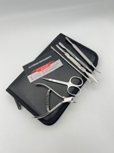 Mirror Polish Finish Manicure Pedicure Set Included Nail Nipper Scissors Pusher 6 In 1 Leather Kit nail Tools with Custom Logo - Product Image 2