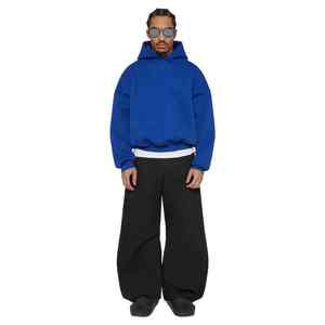 Sudadera con capucha personalizada de 600 Gsm 100% algodón para hombre, Sudadera corta de felpa francesa de gran tamaño de peso pesado de alta calidad, ropa de calle en blanco para invierno - Product Image 5