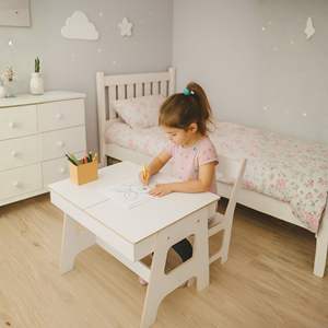 Juego de Estudio y Juego Ergonómico Arion Kids con Cuerpo de MDF, Mesa de Actividades para Niños y 1 Silla, Muebles Duraderos para Niños - Product Image 1