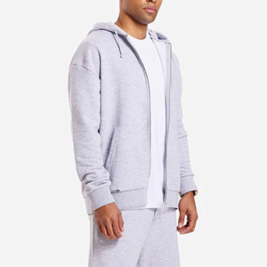 Heavy Terry Zipper Hoodie Oversize Full Zip Drop Shoulder Hoodie 100% Cotton Fleece Transpirable Streetwear Sudaderas con cremallera - Product Image 5