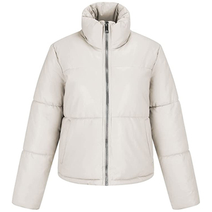 OEM Custom Made Winter Puffer Jacket Unisex Woolen Fabric Stand Collar Front Logo Anti-Bacterial Wholesale Price by HI 2026 - Product Image 4