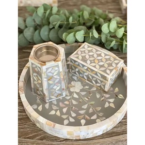 Quemador de Incienso Bakhur con Incrustaciones de Hueso de Nácar de Diseño, Decoración Elegante para el Hogar, Fragancia para el Hogar, Especial para Ramadán y Eid, Ágata - Product Image 1