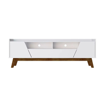 Nuevo Modelo, Diseño Moderno, Mueble de TV de Madera con Panel, 2 Puertas y 2 Niveles de Almacenamiento para Sala de Estar y Comedor