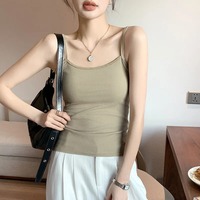 Débardeur Sportif Tricoté à Col Halter pour Femme, Sous-vêtement Doux et Respirant en Spandex/Polyester, Idéal Printemps-Été