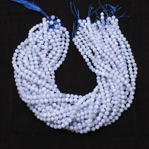 Collier en cristal naturel, perles lisses en dentelle bleue, pierre rouge polie, bijoux, brin lâche, grossiste en pierres précieuses pour la guérison - Product Image 2