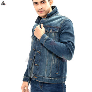 Vente en gros de veste denim en toile avec logo sur mesure couleur bleu noir Streetwear léger et respirant pour hommes - Product Image 3