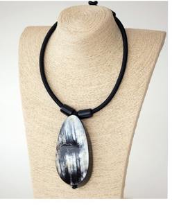 Collar de cuerno de buey de vaca de búfalo a la moda para mujer, joyería de estilo Animal pulido - Product Image 3