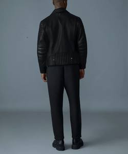 LeatherTex <b>Men's</b> Premium <b>Black</b> Genuine Cowhide Leather Motorcycle Biker Jacket - Slim Fit Custom Design - Product Image 4